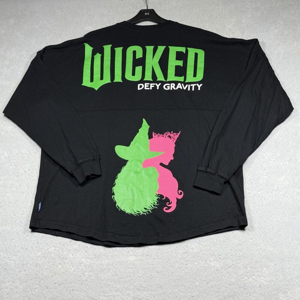 Universal Studios Wicked Spirit Jersey Defy Gravity Size XL Black Long Sleeve